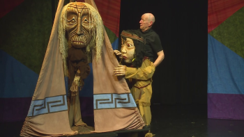 Doug in performance as the Drip Nose Boy